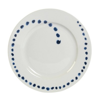 Isla White and Blue Porcelain 16-Piece Dinnerware Set