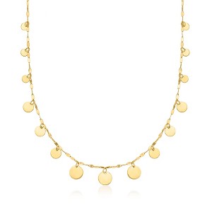 Ross-Simons Italian 1.5mm 10kt Yellow Gold Graduated Circles Lumachina Chain Necklace - 1 of 4