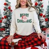 Merry Christmas Arched Glitter Santa - Womens Garment Dyed Long Sleeve - 3 of 3
