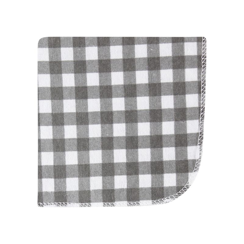 Hudson Baby Flannel Cotton Washcloths, Farm Friends Grey 10-Pack, One Size, 4 of 8