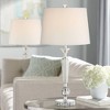 Vienna Full Spectrum Jolie Traditional Table Lamps 26" High Set of 2 Crystal Candlestick Off White Drum Shade for Bedroom Living Room Bedside Office - 2 of 4