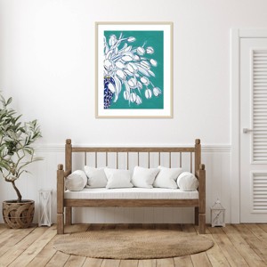Amanti Art Turquoise Tulip Bouquet II by Grace Popp Framed Wall Art Print - 1 of 4