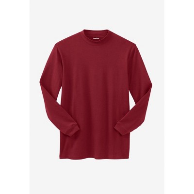 KingSize Men's Big & Tall Mock Turtleneck Long-Sleeve Cotton Tee