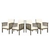 Lyngins 2-Pack Coastal Acacia Wood Outdoor Accent Chairs, Cream Water-Resistant Cushions, Patio Accent Chair, Outdoor Armchair for Backyard/Patio - 2 of 4