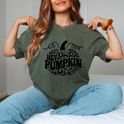 Simply Sage Market Leopard Hey Pumpkin Garment Dyed Tee - 2XL - Moss
