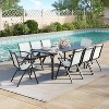 9-Piece Patio Dining Table Sets for 8, Outdoor Aluminum Frame Dining Furniture Set with Umbrella Hole,8 Chairs, for Backyard, Porch, Pool, Terrace - 2 of 4