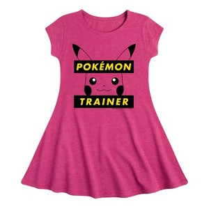 Girls' - Pokémon - Pikachu Trainer Fit & Flair Cap Sleeve Dress - 1 of 3