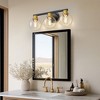 DORESshop 19 in. 3-Light  Black and Gold /Brushed Nickel Bathroom Vanity Light, LED Interior Powder Room Lighting with Clear Globe Shades - 3 of 4