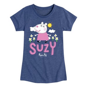 Girls' - Peppa Pig - Suzy Sheep Flowers Fitted Short Sleeve Graphic T-Shirt - 1 of 4