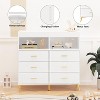 TackView Baby Changing Table Dresser with Lights & Power Outlet – 6-Drawer Nursery Dresser with 2 Open Shelves - 4 of 4