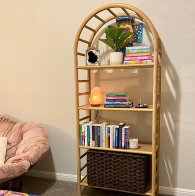 Holladay curved clearance wooden bookshelf