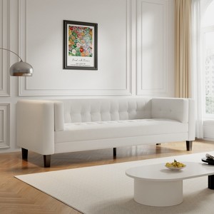 GDFStudio Sororia 89.75" Velvet Upholstered Tufted 3-Seater Sofa - 1 of 4
