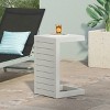 Maggift Patio End Table, C-Shaped Side Table, Compact, Stylish, and Versatile, White, 15"*14.5"*24" - 2 of 4