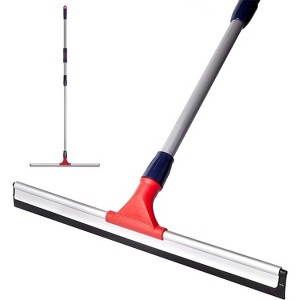 Professional Floor Squeegee for Concrete, 24" Large Heavy Duty Squeegee Broom with Telescopic Handle for Garage - 1 of 4