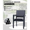 Set of 2 Aluminum Stackable Patio Chairs – Outdoor Dining Chairs with Breathable Textilene Fabric for Deck, Backyard, and Garden - 3 of 4