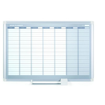MasterVision Magnetic Steel Dry-Erase Weekly Planner 24 Inches x 36 Inches Aluminum Frame