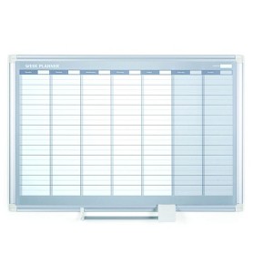 MasterVision Magnetic Steel Dry-Erase Weekly Planner 24 Inches x 36 Inches Aluminum Frame - 1 of 4