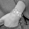 Black Bow Jewelry Stainless Steel 35mm Open Flowers Cuff Bangle Bracelet - 3 of 4