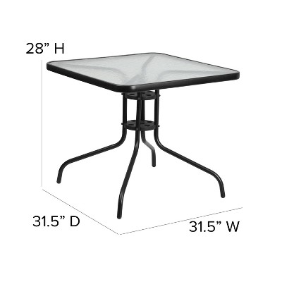 5-Piece Brown Steel and Glass Outdoor Dining Set