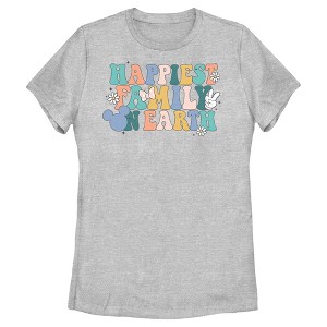 Women's Mickey & Friends Happiest Family On Earth T-Shirt - 1 of 4