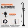 VEVOR Freestanding Bathtub Faucet, Floor Mount, Freestanding Tub Filler, Shower Mixer Taps, Two Water Modes, 360° Swivel Spout, Black - 3 of 4