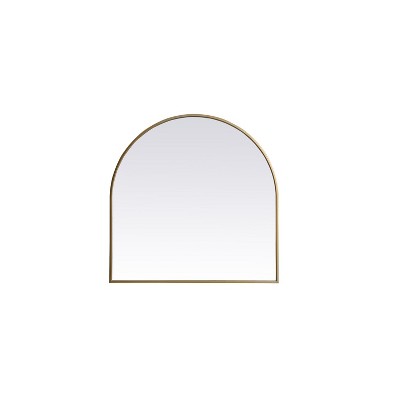 Elegant Lighting Metal Frame Arch Mirror 30x30 Inch in Brass