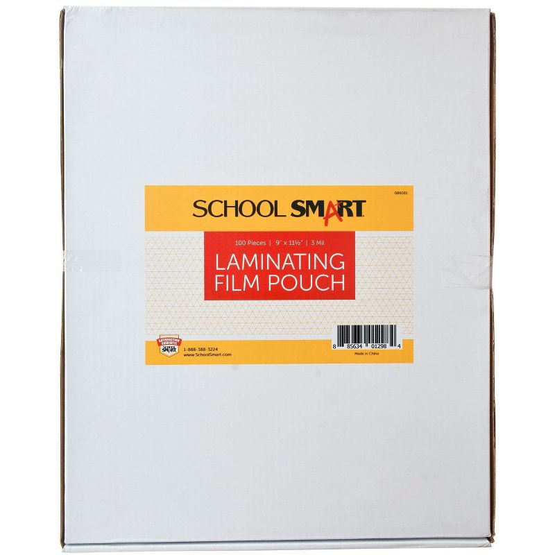 School Smart Clear Laminating Pouches, 9 x 11-1/2 Inches, 3 Mil Thick, Pack of 100, 3 of 4