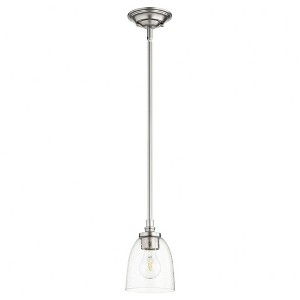 Quorum Lighting Rossington 1-Light Pendant, Satin Nickel, 5 Width, 7 Height, Stem Hanging, Dry Rated - 1 of 1