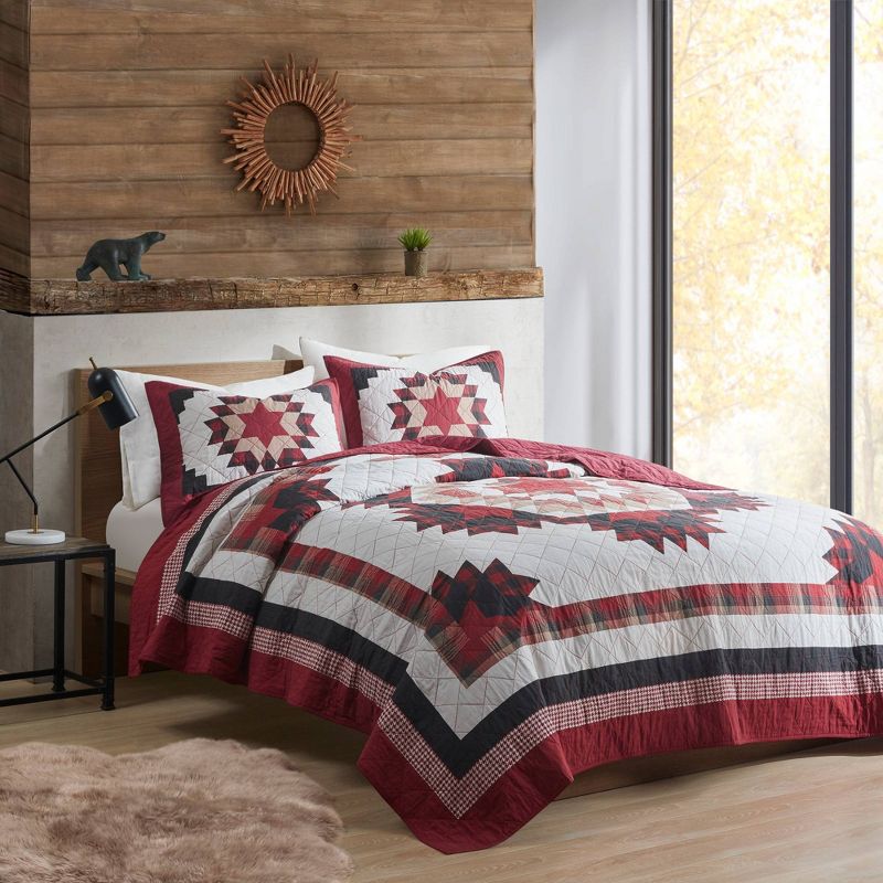 Compass Cotton Quilt Mini Set Red - Woolrich, 3 of 10