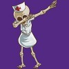 Women's Design By Humans Halloween Dabbing Funny Skeleton Nurse RN Costume Gift By COVI Racerback Tank Top - 2 of 3
