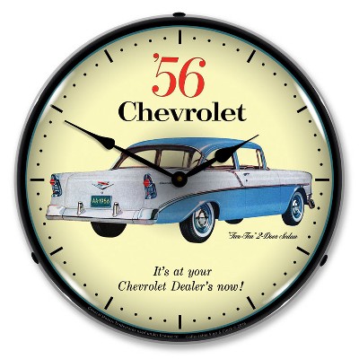 Collectable Sign & Clock | 1956 Chevrolet Two Ten LED Wall Clock Retro/Vintage, Lighted