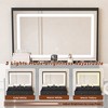 Makeup Vanity Desk with Stool, Small Vanity with Power Outlet and Hair Dryer Holder, 3 Lighting Color Adjustable - 3 of 4