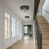 Dewdrop 2-Light Flush Mount Ceiling Light, Ripple Textured Glass Shade with Black Iron Frame for Hallway - 4 of 4