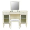 HDZNVF 2 in 1 Vanity Desk with Flip Top Mirror, Dressing Table Set with Drawer and Cabinet, White Oak - 4 of 4