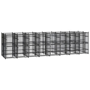 vidaXL Outdoor Dog Kennel Large Dog Crate Dog Cage Exercise Playpen Steel - 1 of 4