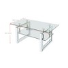 39.4" Transparent Glass 2-Tier Coffee Table - 4 of 4