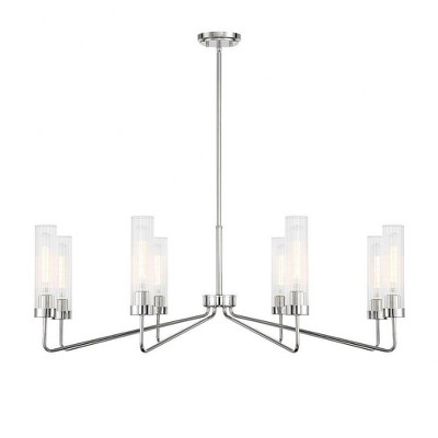 Savoy House Baker 8 - Light Chandelier in  Polished Nickel