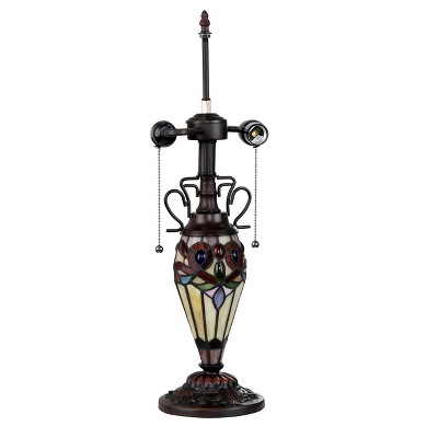 Serenity Victorian Tiffany-Style Bronze Stained Glass Table Lamp
