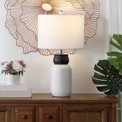 Ventrus 25" Black and White Ceramic Table Lamp
