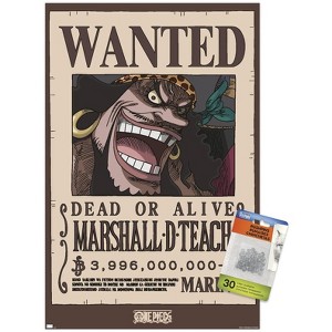 Trends International One Piece - Black Beard Wanted Poster Unframed Wall Poster Prints - 1 of 4