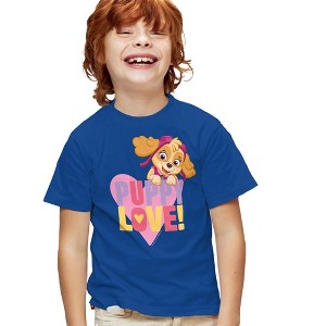 Paw Patrol Valentine's Day Puppy Love With Skye Kids T Shirt for Youth Boys and Girls, Royal - 1 of 4