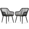 EROMMY Outdoor Patio Dining Chairs Set Of 2, Willow Wicker Rattan Balcony Chairs With Removable Cushions, Ergonomic Armrests & Backrest - 2 of 3