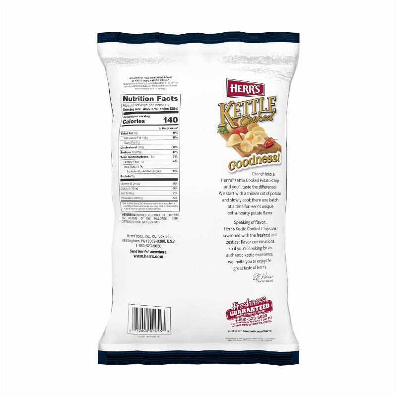 Herr's Reduced Fat Kettle Cooked Potato Chips - 8oz, 3 of 6