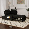 SKRAN versatile foldable sofa bed , modern sofa velvet pull-out bed, loveseat sofa adjustable back and with USB port and swivel phone stand,Black - 2 of 4