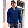 Men's Mock Neck Button-Front Sweatshirt - Long Sleeve Fleece Pullover with Chest Pocket - 3 of 4