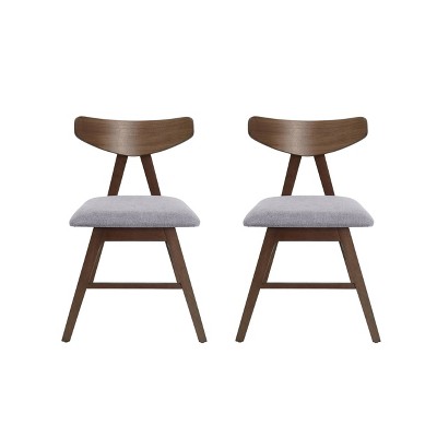 Christopher Knight Home Set of 2 Stocker Upholstered Dining Chairs Dark Gray/Walnut