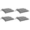 vidaXL Chair Cushions 4-Pack for Patio/Garden Seats in Gray - 19.7"x19.7"x2.8" Oxford Fabric, Indoor/Outdoor Compatible with Non-Slip Ties - 3 of 4