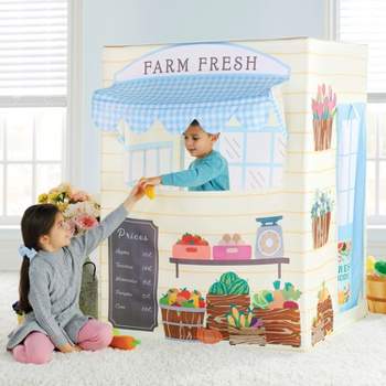 Martha Stewart Kids' Farmer's Market Play Tent: Children's Large Indoor Playhouse for Playroom, Bedroom and Classroom Pretend Play