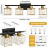 POWLIG 28.9-in 4-Light Black Gold Modern Luxury Bathroom Vanity Light with Crystal Shade - 4 of 4