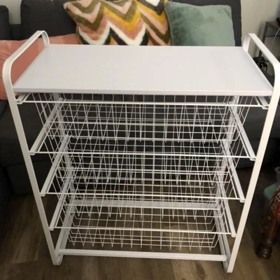 user image by holahola, 4 Drawer Metal Storage Organizer White - Brightroom&#8482;: Steel Utility Storage, Fixed Shelves, Universal Wire Drawers